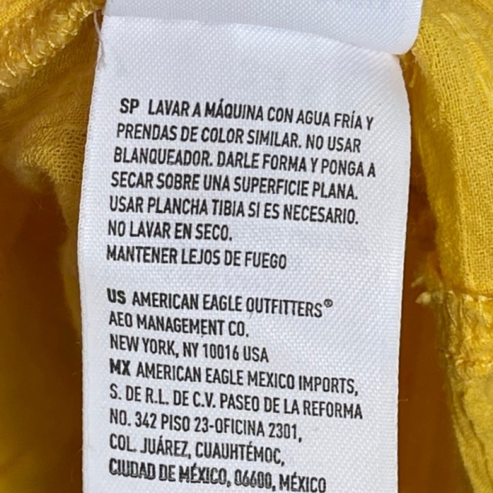 AMERICAN EAGLE | Tiered Yellow Cotton Babydoll Tunic Blouse | Size M - Picture 8 of 10